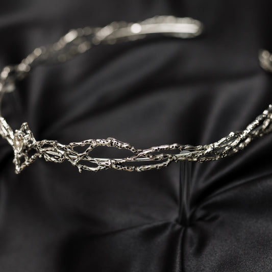 King's Crown in Silver & Faux Diamond