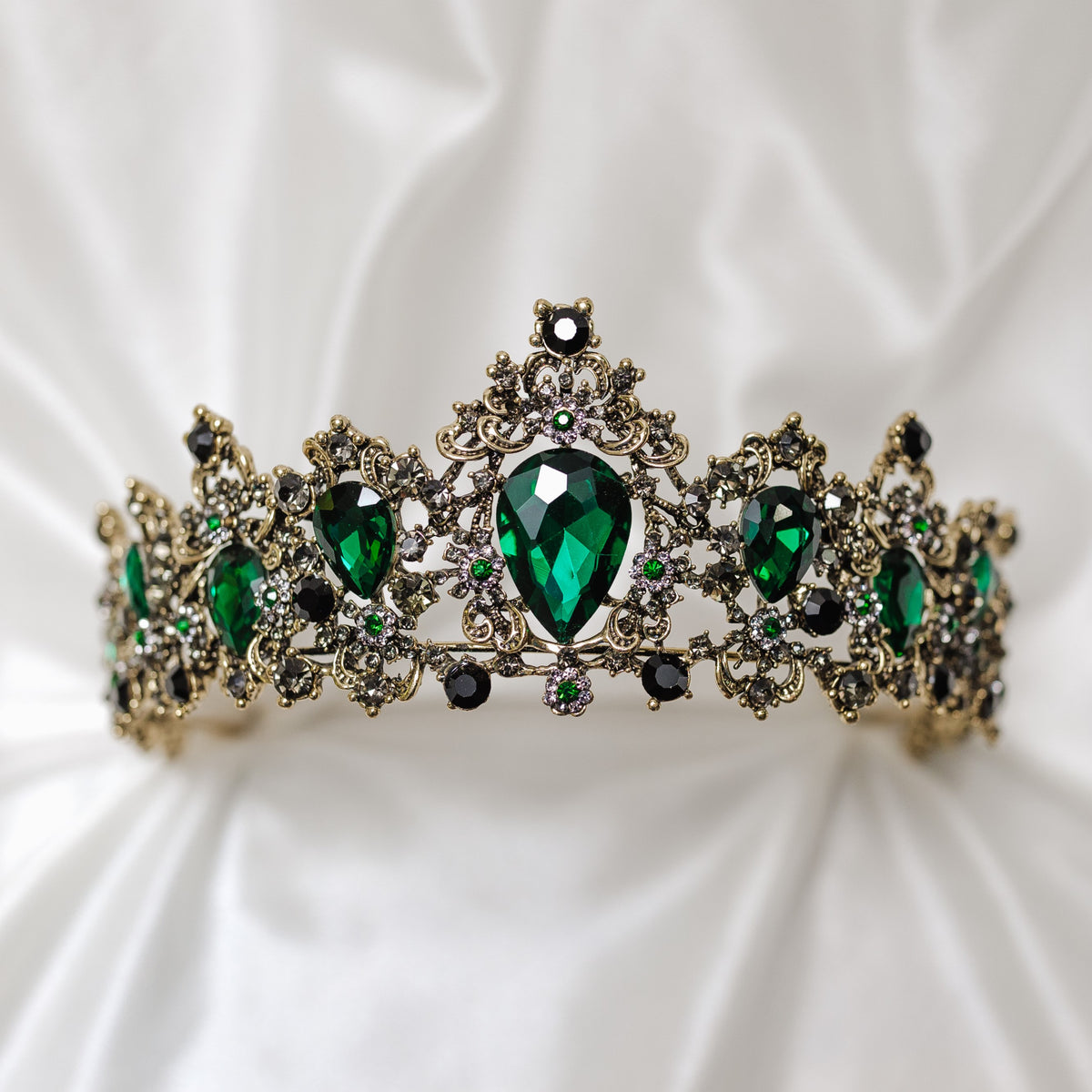 Michelle's Tiara in Green & Antique Gold