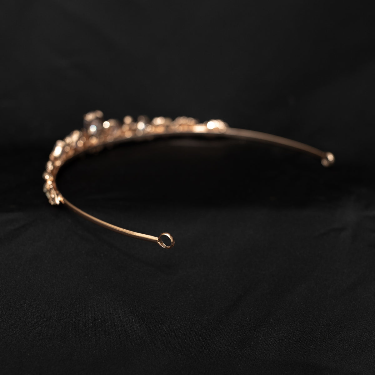 Gold tiara on a black background