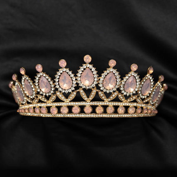 Saya's Tiara in Pink Opal & Gold