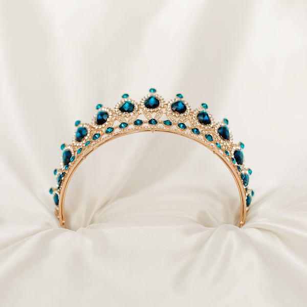 Saya's Tiara in Aquamarine Blue