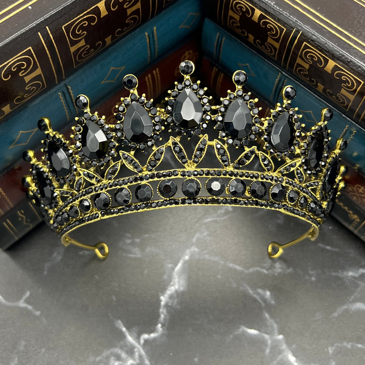 Saya's Tiara in Black & Antique Gold – Auburn & Main