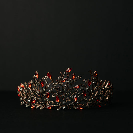 Ingrid's Tiara in Red & Black - Front