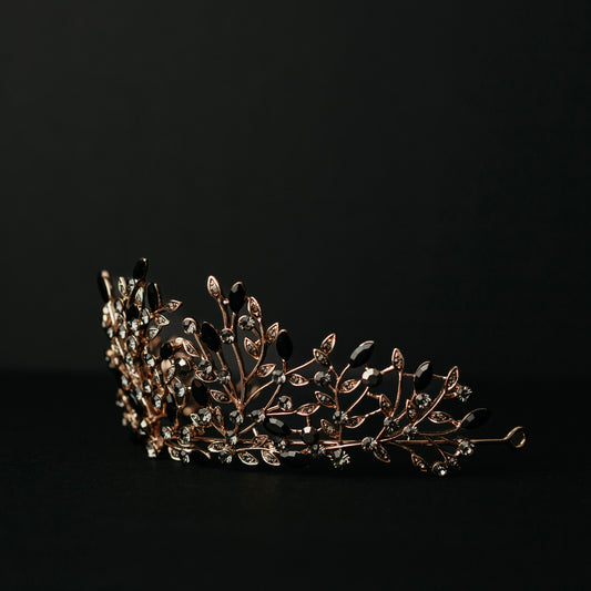 Ingrid's Tiara in Black and Gold - Side