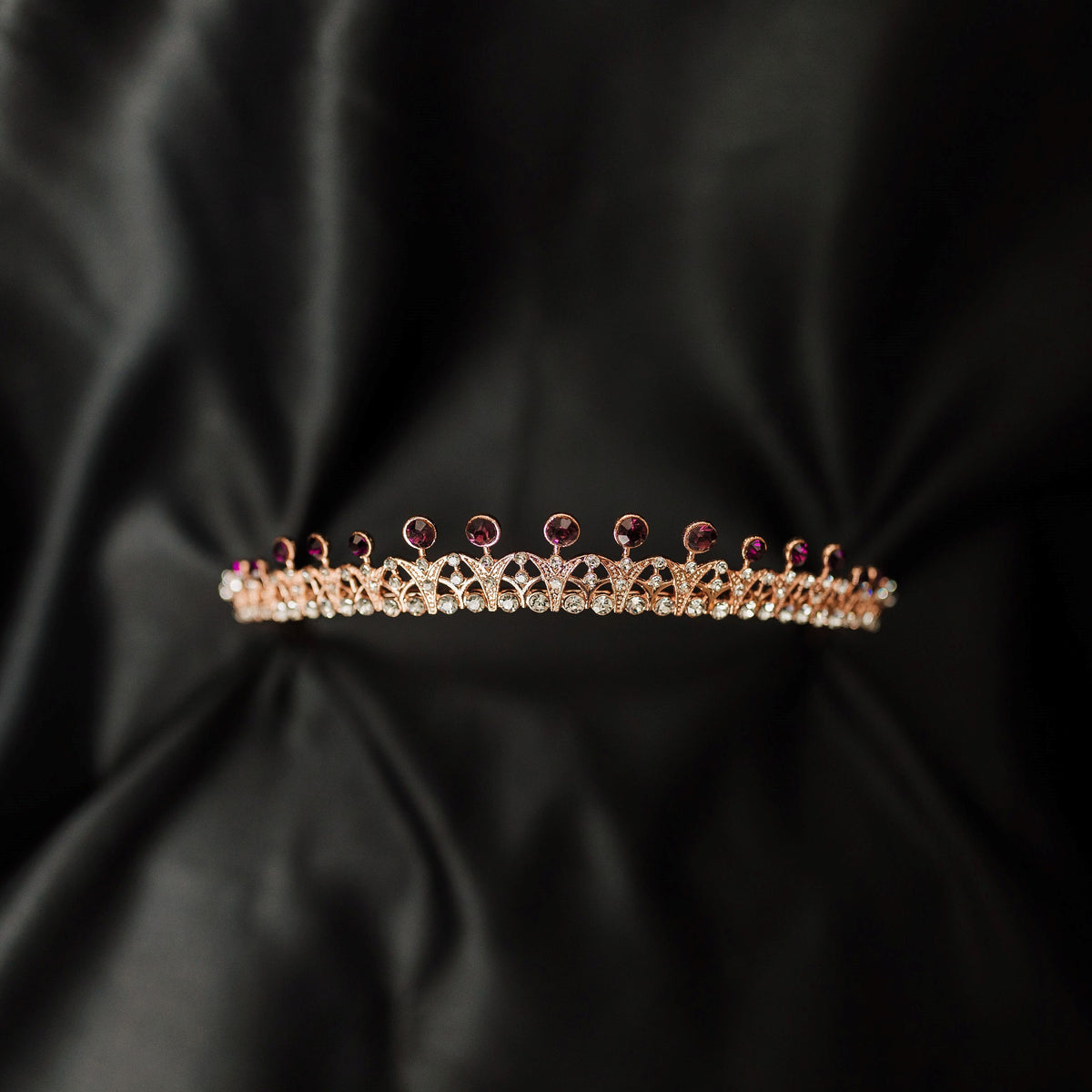 Rory's Tiara in Maroon Purple & Rose Gold