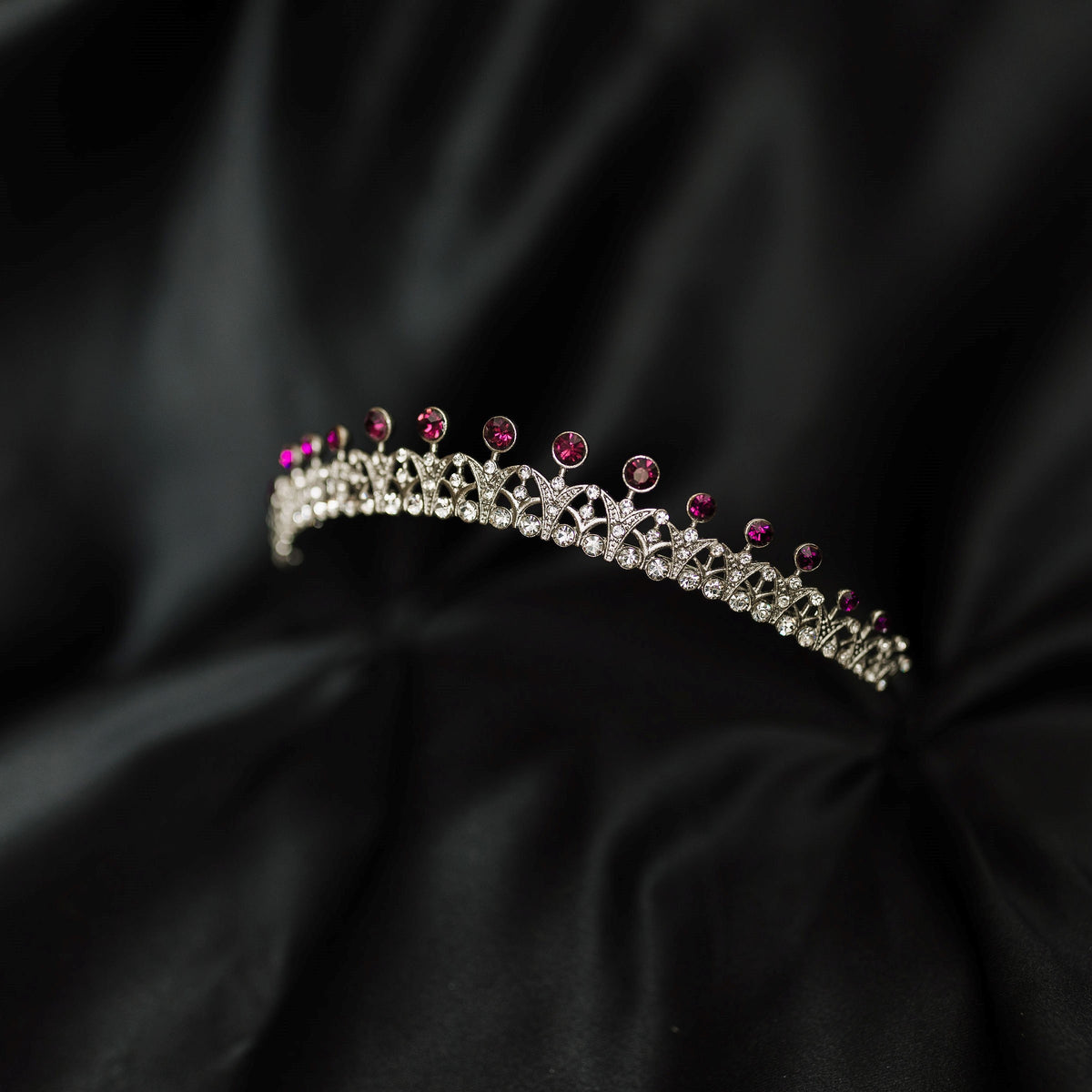 Rory's Tiara in Purple Maroon & Silver