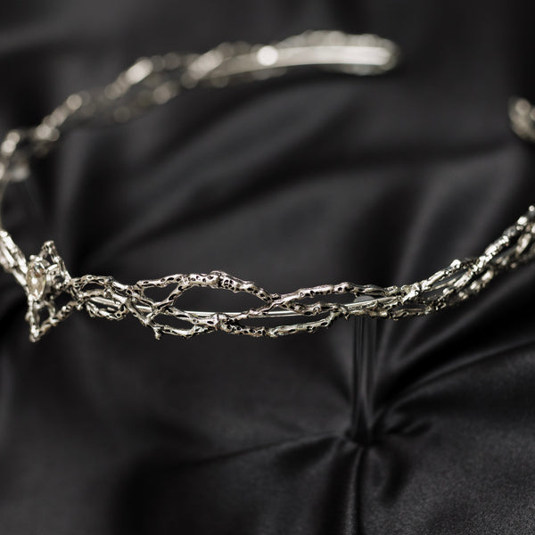 King's Crown in Silver & Faux Diamond