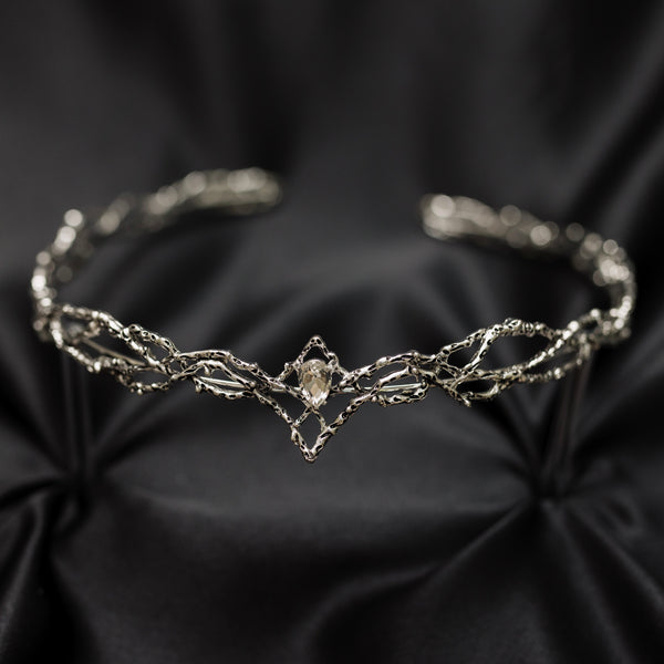 King's Crown in Silver & Faux Diamond