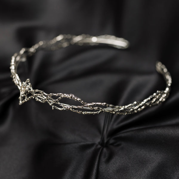 King's Crown in Silver & Faux Diamond