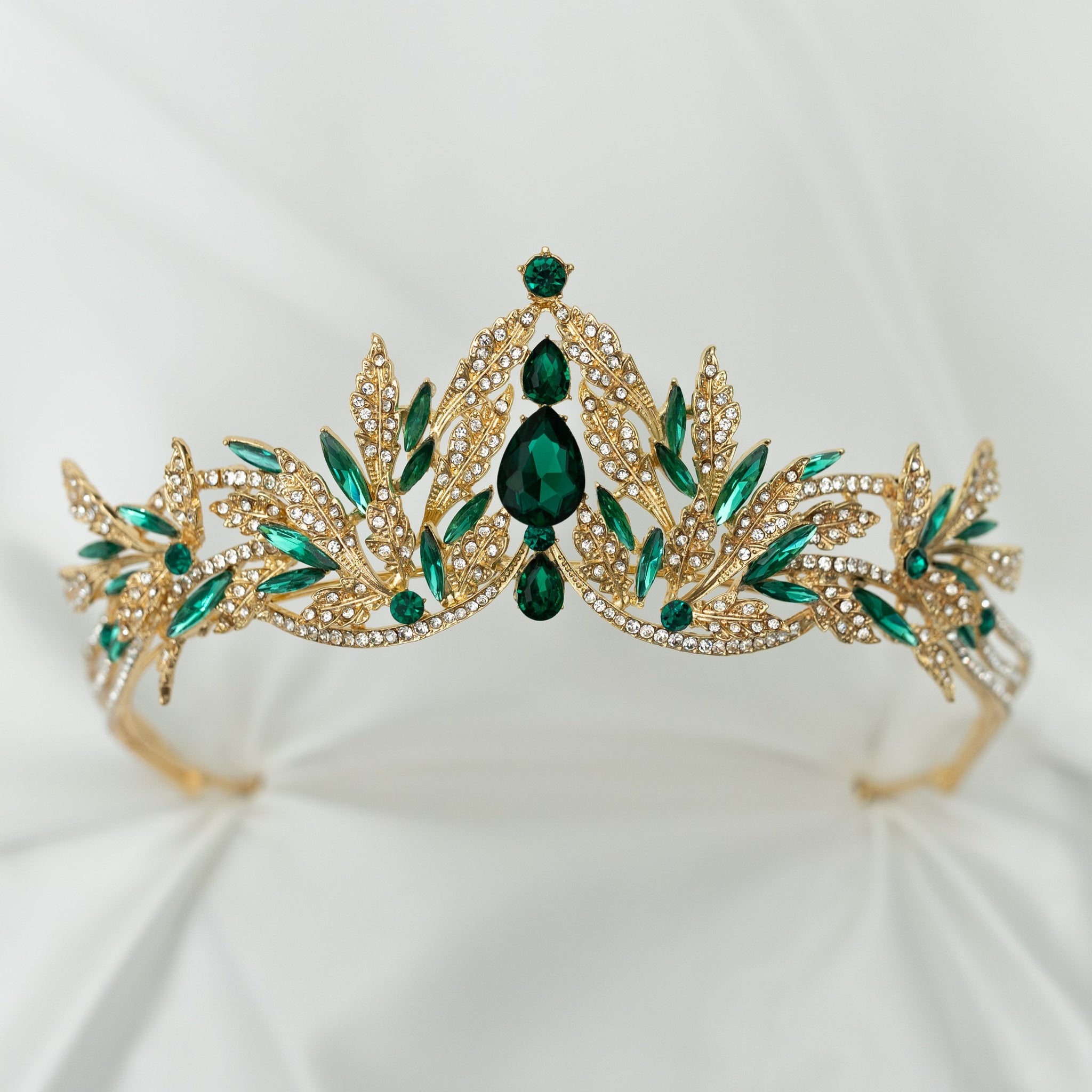 Green tiara ? Emerald Green Charlotte Tiara - Queen Bee Crown Company main image 2