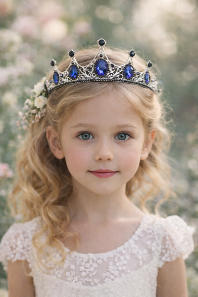 Cindy's Tiara in Blue & Silver