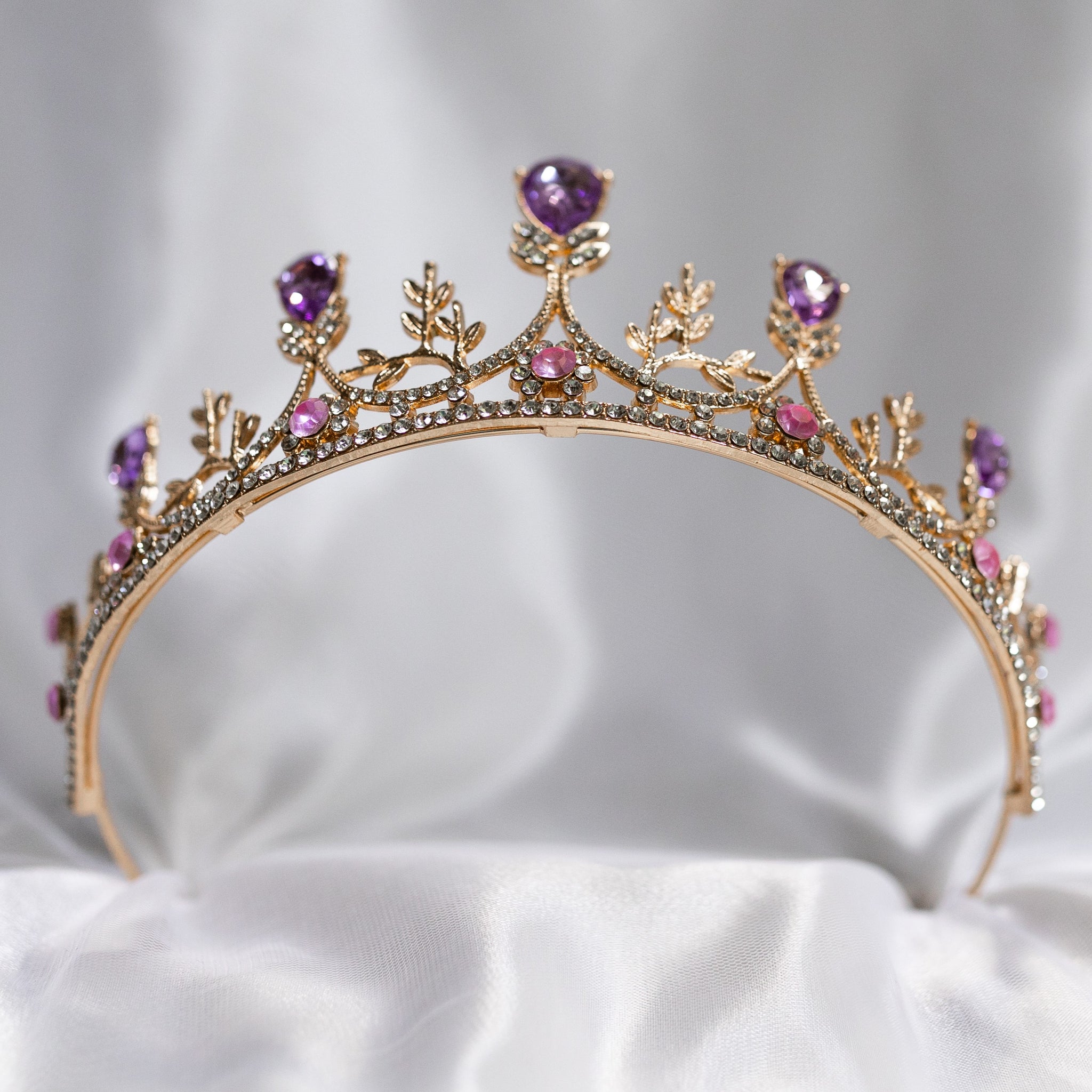 Elegant Gold and Purple Tiara Purple Tiara Crown, Victorian Purple Gold Tiara,royalty  main image 2