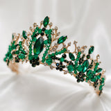 Felicitys Tiara in Green Crystals & Gold