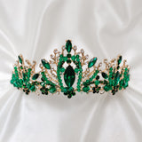 Felicitys Tiara in Green Crystals & Gold