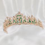 Felicitys Tiara in Green Crystals & Gold