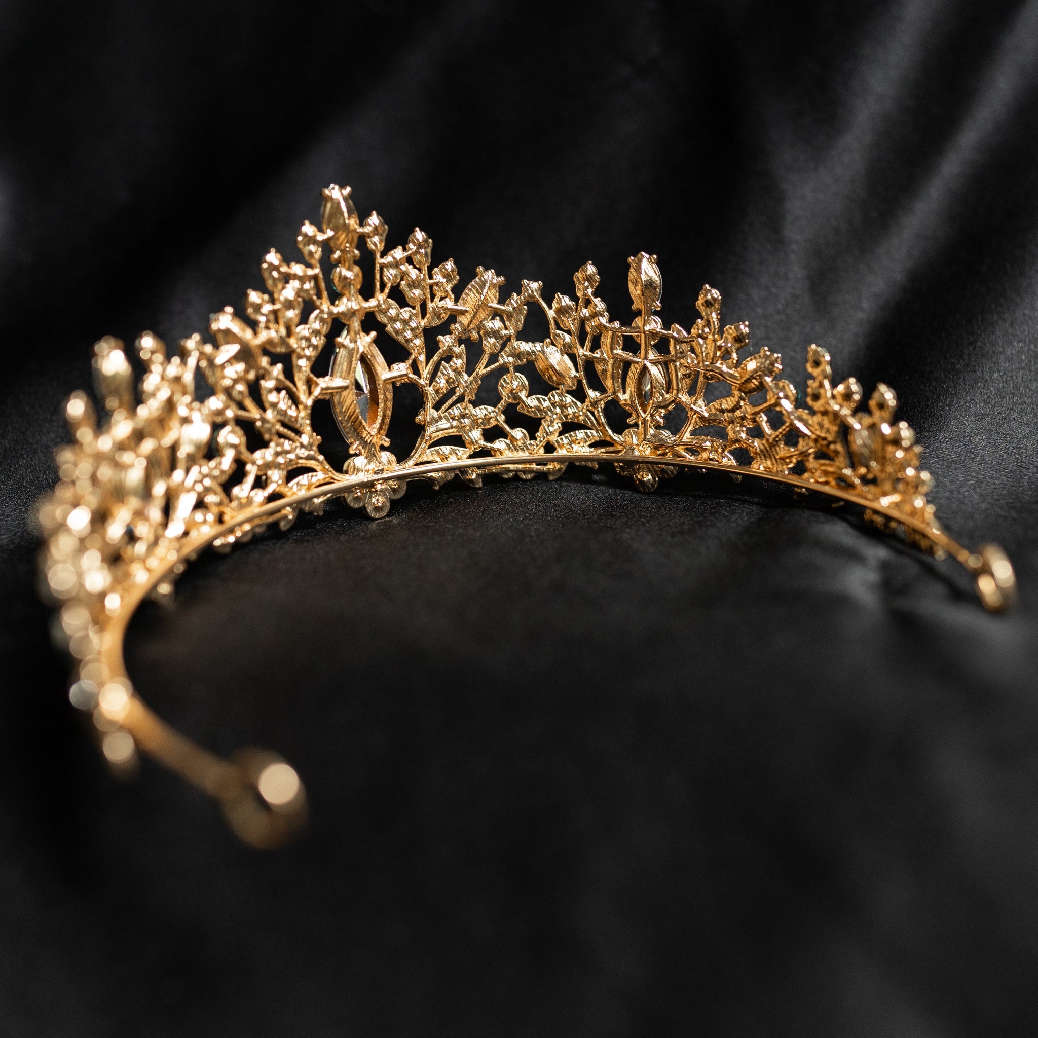 【Meadow Flower】Gold Tiara / 2-5y Rose Gold Princess Tiara with Floral Design - Cassandra Lynne