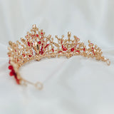 Felicity's Tiara in Red Crystals, Faux Ruby and Gold