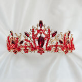 Felicity's Tiara in Red Crystals, Faux Ruby and Gold