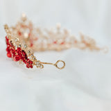 Felicity's Tiara in Red Crystals, Faux Ruby and Gold