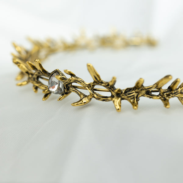 Gabriel’s Crown in Antique Gold & Clear Crystals