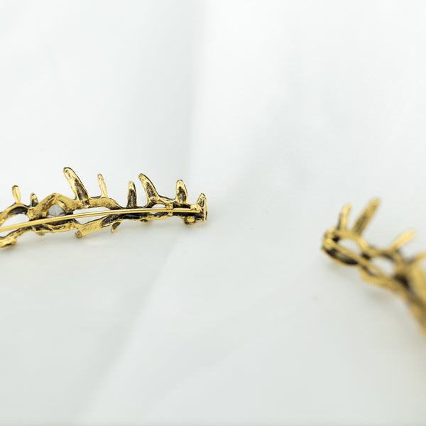 Gabriel’s Crown in Antique Gold & Clear Crystals