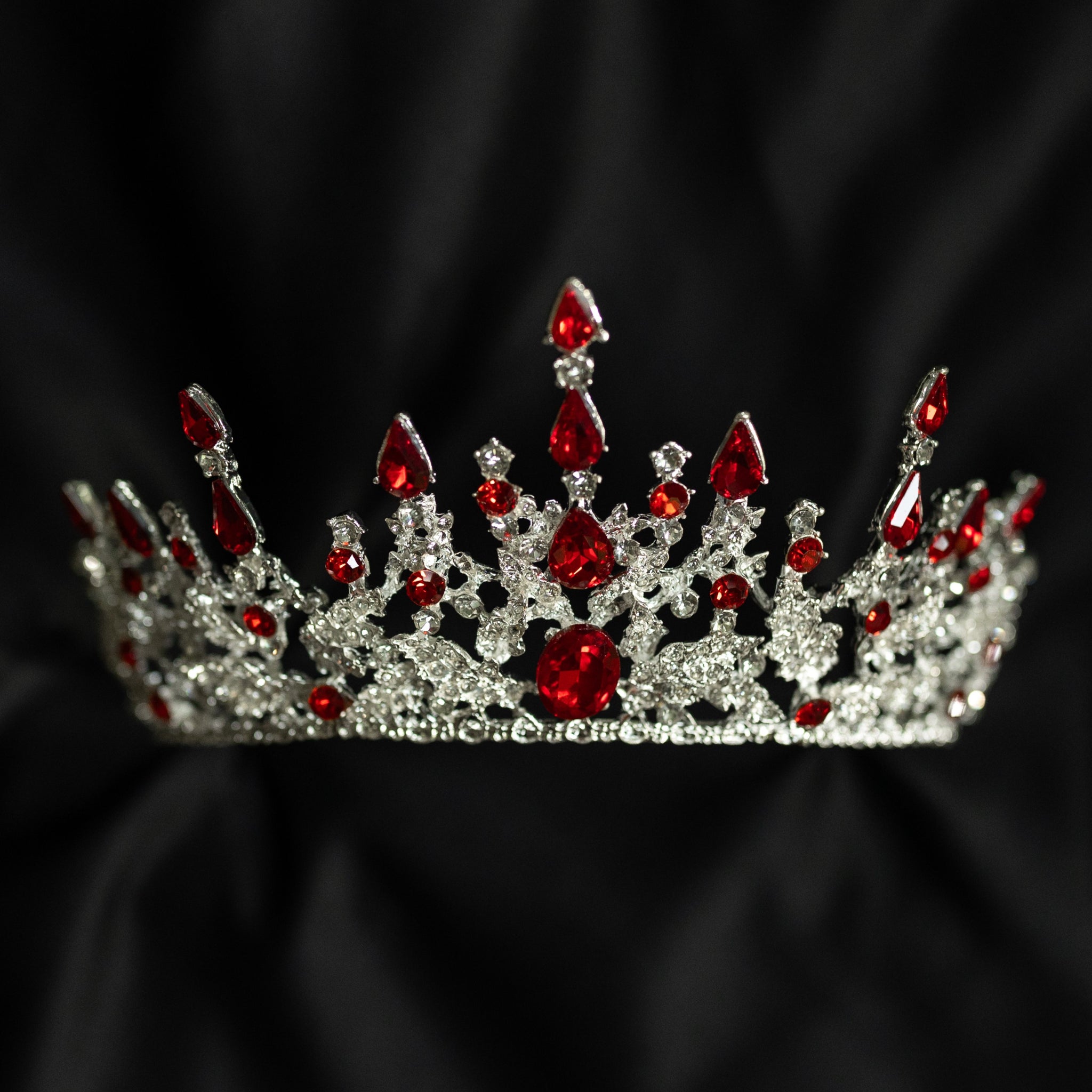 Elegant Red and Silver Tiara FAST SHIPPING!! Silver With Red Tiara, Gorgeous Silver Tiara  main image 4