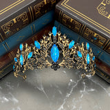 Felicity's Tiara in Teal Blue, Black & Antique Gold