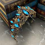 Felicity's Tiara in Teal Blue, Black & Antique Gold