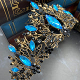 Felicity's Tiara in Teal Blue, Black & Antique Gold