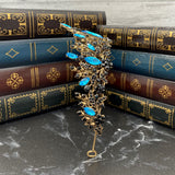 Felicity's Tiara in Teal Blue, Black & Antique Gold