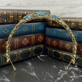 Michelle's Tiara in Teal Blue & Antique Gold