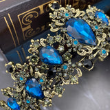 Michelle's Tiara in Teal Blue & Antique Gold