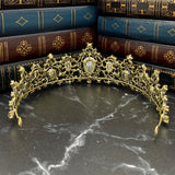 Michelle's Tiara in Teal Blue & Antique Gold