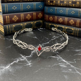 King's Crown in Silver & Faux Red Ruby