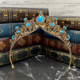 Regina's Tiara in Light Blue & Antique Gold