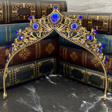 Regina's Tiara in Blue & Antique Gold