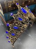 Regina's Tiara in Blue & Antique Gold