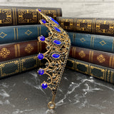 Regina's Tiara in Blue & Antique Gold