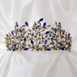 Ingrid Tiara in Blue & Antique Gold