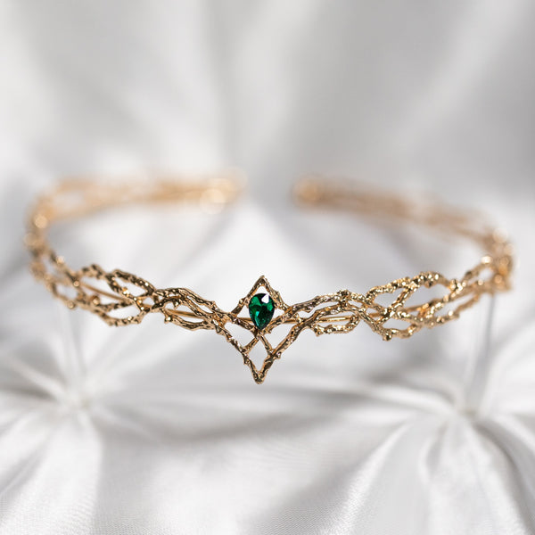 King's Crown in Gold & Emerald Green