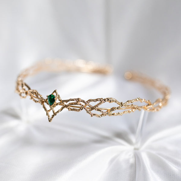 King's Crown in Gold & Emerald Green