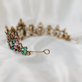 Michelle's Tiara in Antique Gold, Pink and Blue Color Crystals
