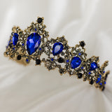 Michelle's Tiara in Faux Sapphire Blue & Antique Gold
