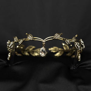 Octavia’s Crystal Drop Head Band in Antique Gold