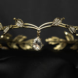 Octavia’s Crystal Drop Head Band in Antique Gold