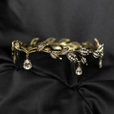 Octavia’s Crystal Drop Head Band in Antique Gold