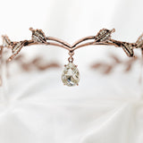 Octavia’s Crystal Drop Head Band in Antique Rose Gold