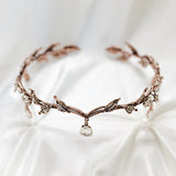 Octavia’s Crystal Drop Head Band in Antique Rose Gold