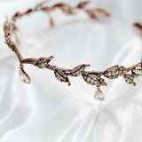 Octavia’s Crystal Drop Head Band in Antique Rose Gold