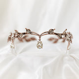 Octavia’s Crystal Drop Head Band in Antique Rose Gold